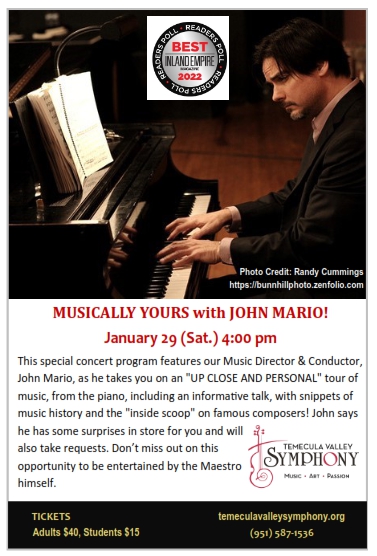 John Mario's Concert Jan. 29, 2022