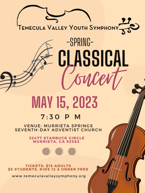 Spring Classical Concert - Youth Symphony Concert @ Murrieta Springs Seventh-Day Adventist Church